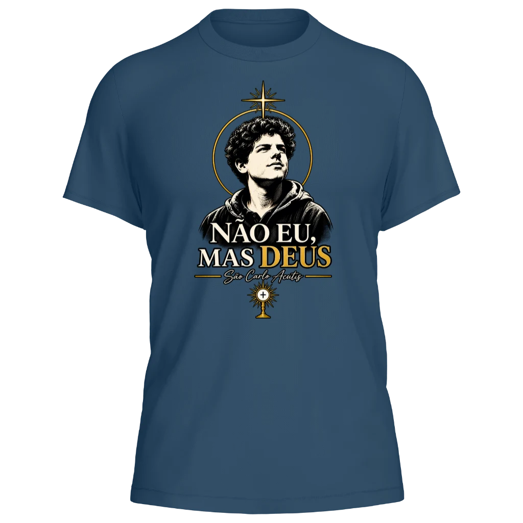 Camiseta São Carlo Acutis - Azul Marinho - Frente