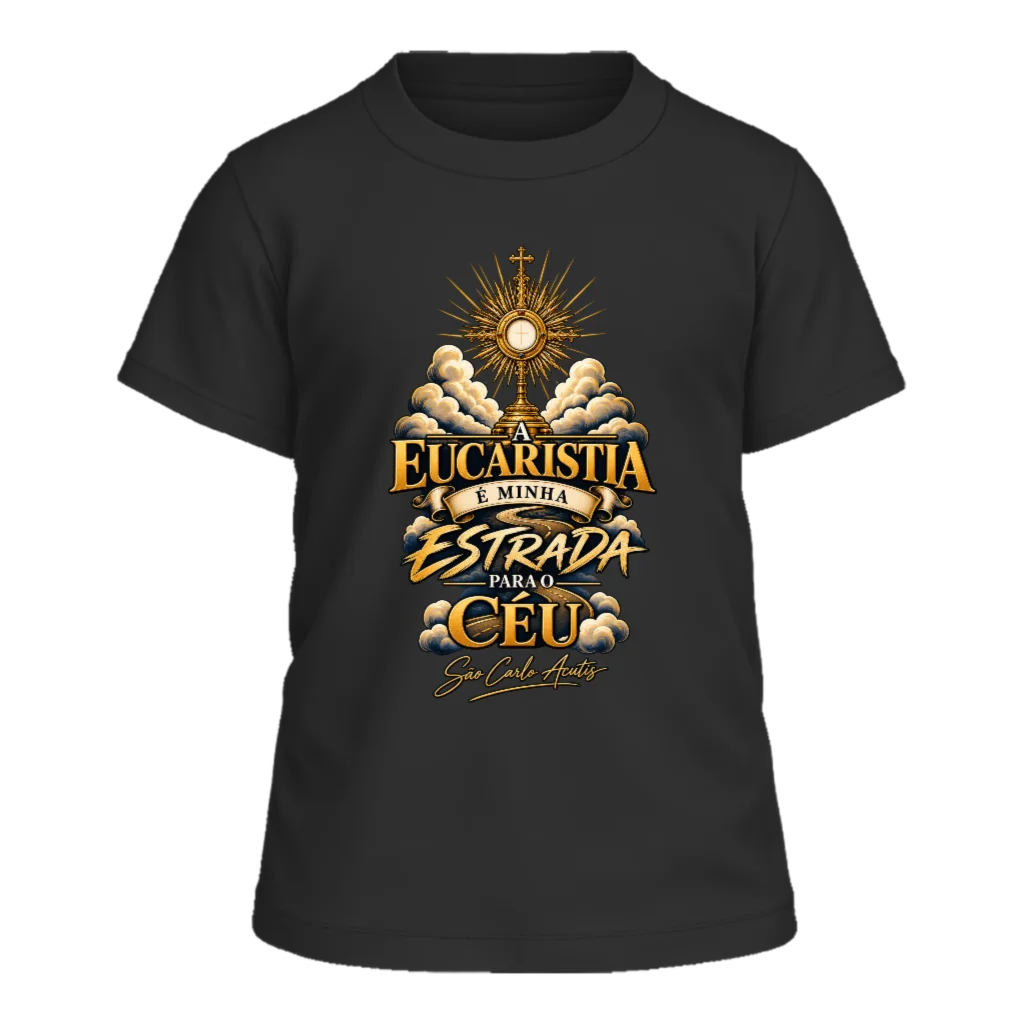 Camiseta Infantil Estrada para o Céu - Branca - Front