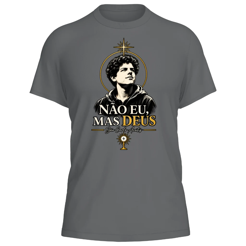 Camiseta São Carlo Acutis - Cinza Chumbo - Frente