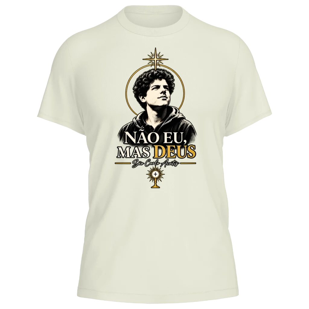 Camiseta São Carlo Acutis - OffWhite - Frente