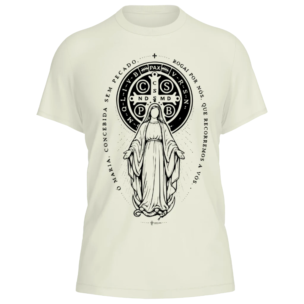 Nossa Senhora sobre a Cruz Sagrada - OffWhite - Frente