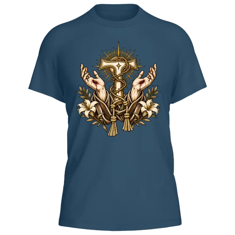 Camiseta São Francisco — Os Estigmas — Azul Marinho — Frente