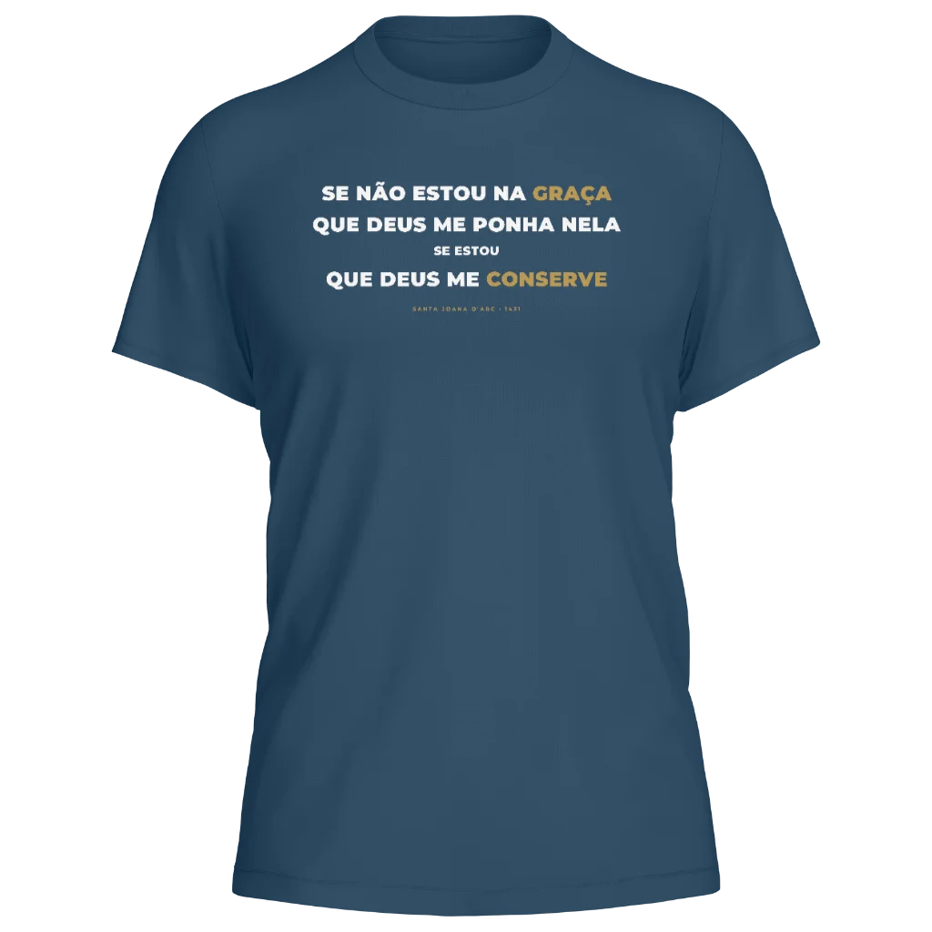 Camiseta Santa Joana d'Arc — A Graça — Azul Marinho — Frente