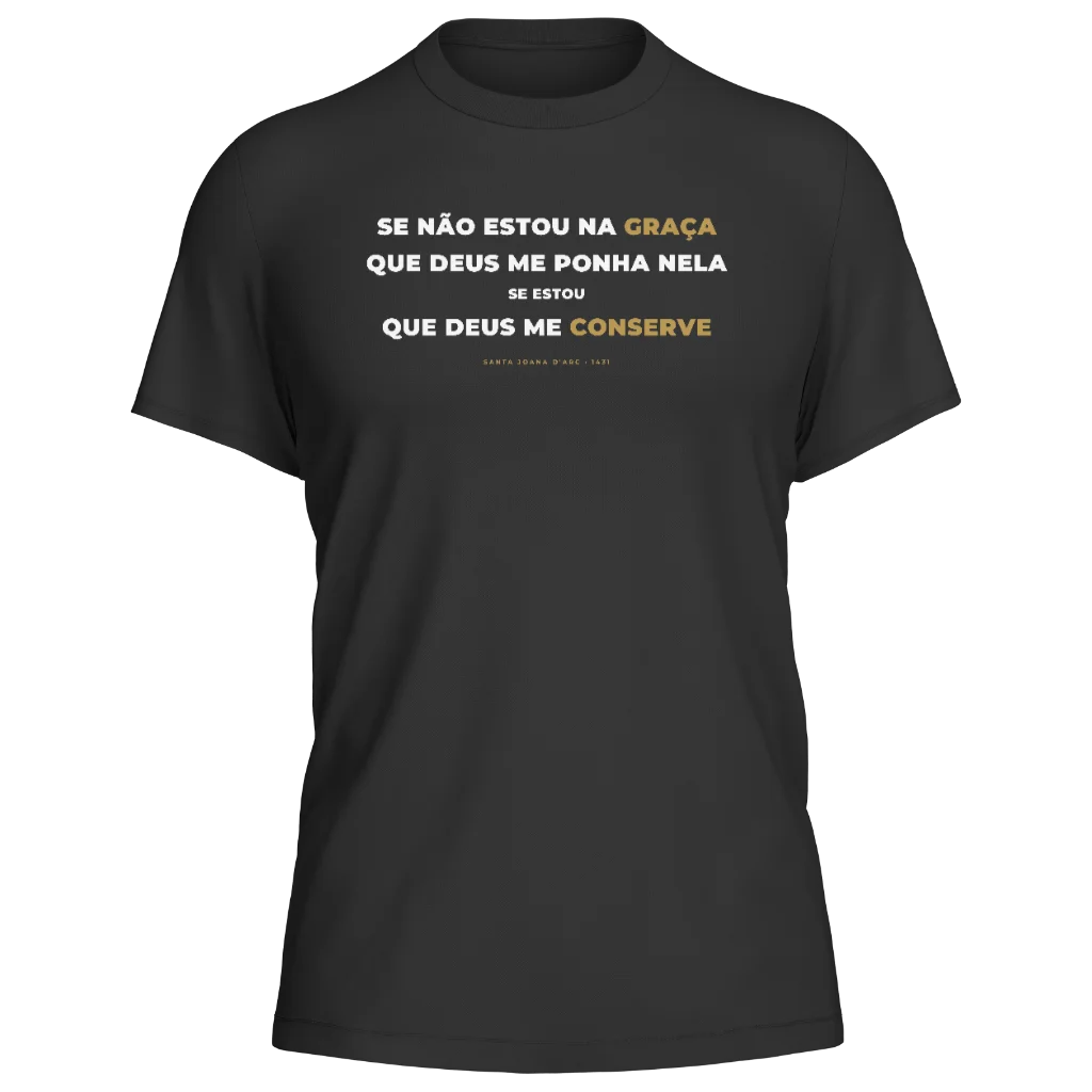 Camiseta Santa Joana d'Arc — A Graça — Preta — Frente